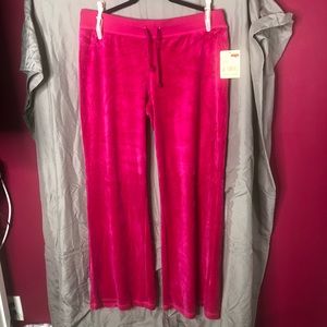 Pink velour velvet sweatpants size XL y2k BNWT